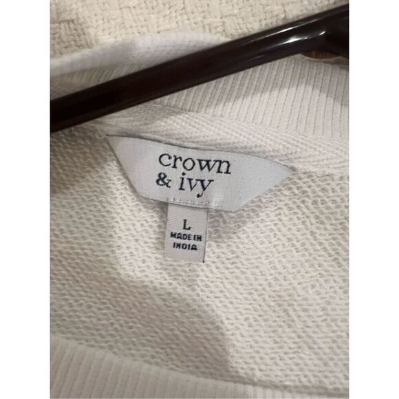 Crown & Ivy striped lightweight sweatshirt Stars and Stripes size Large - Picture 4 of 5